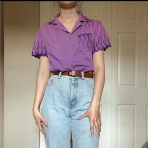 Vintage embroidered button down shirt